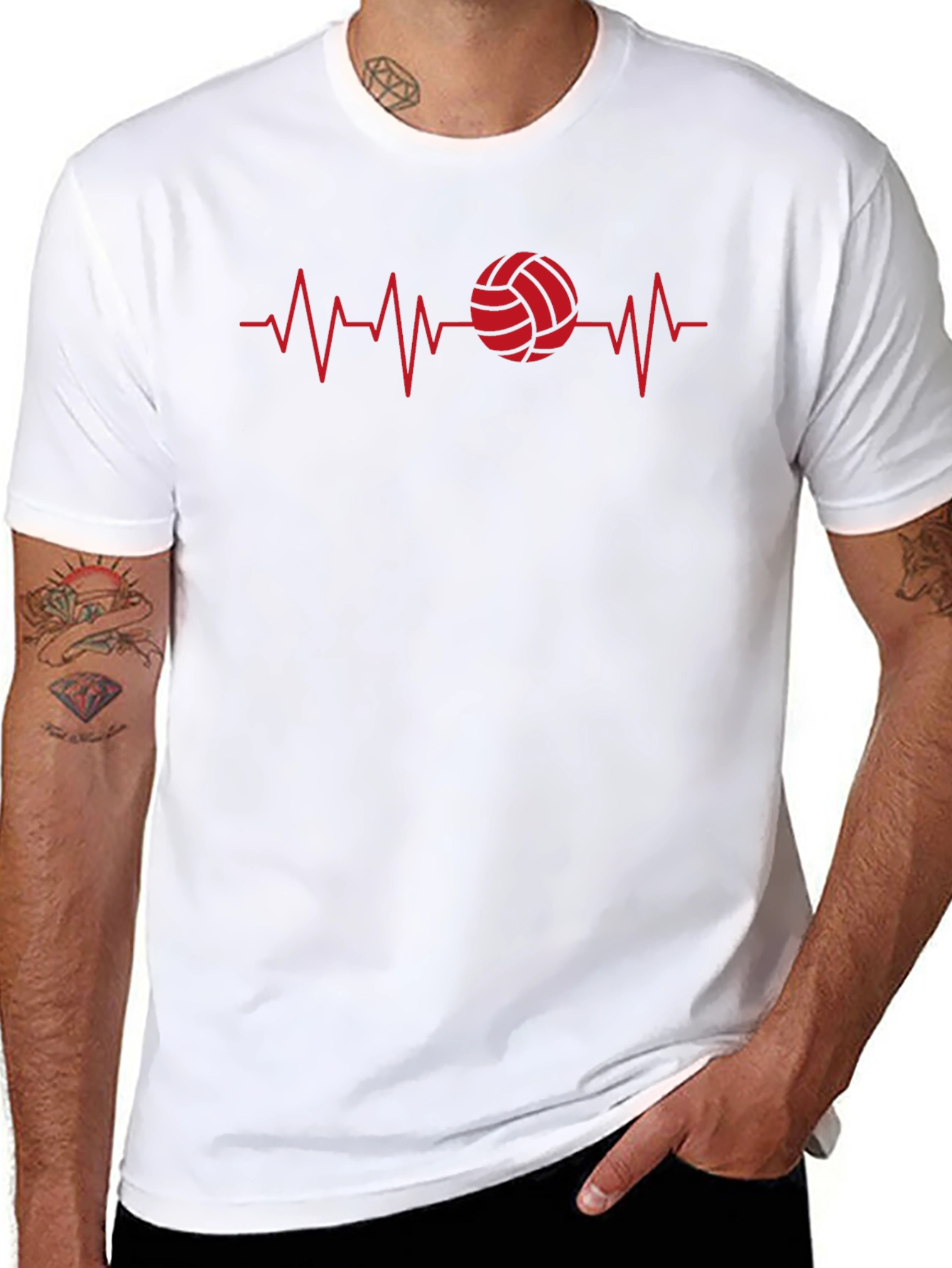 Volleyball Heartbeat Graphic T-Shirt