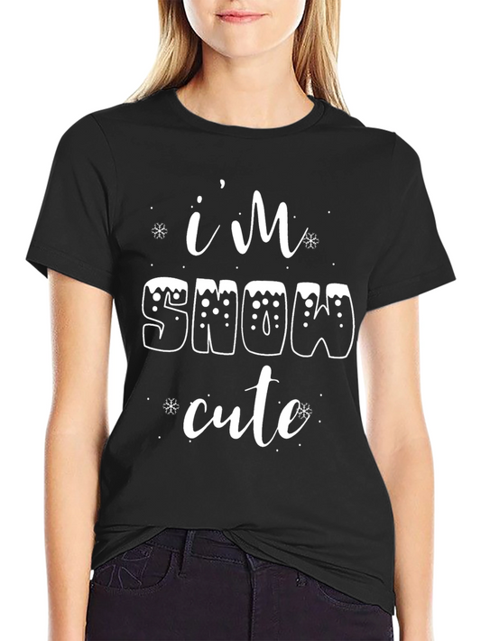 Im Snow Cute Black Graphic Tee Shirt