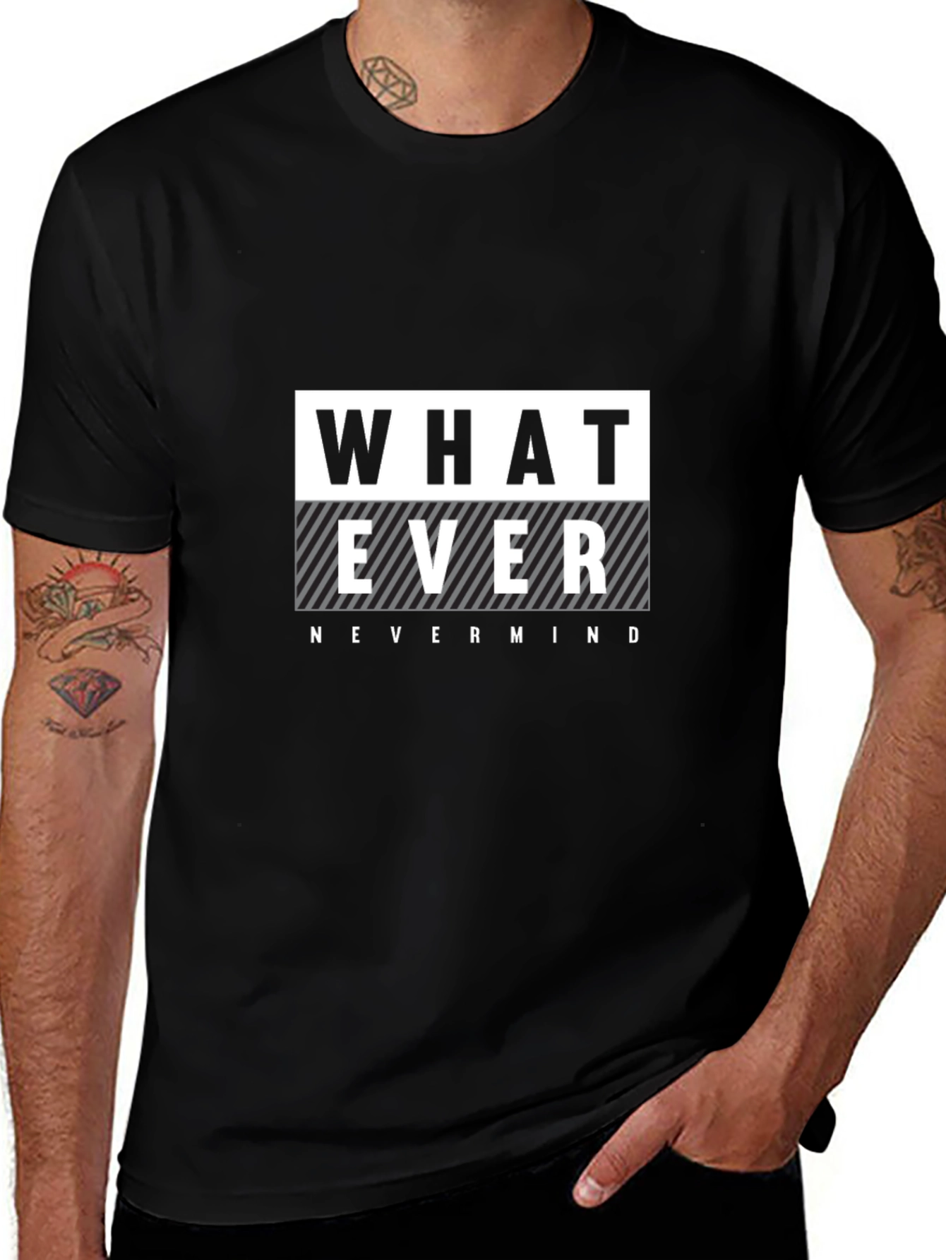Whatever Nevermind Graphic T-Shirt - Black