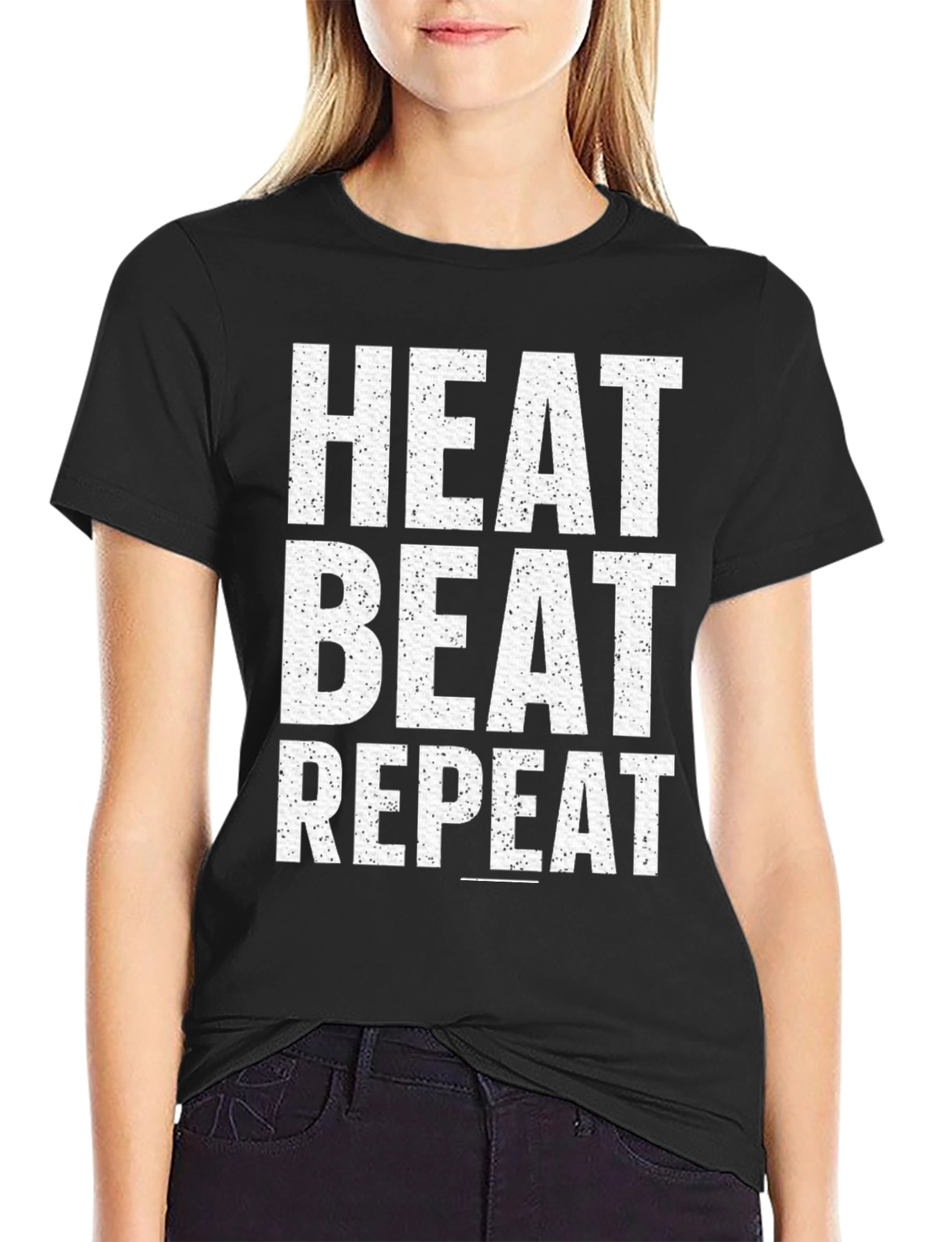 Heat Beat Repeat Graphic Tee - Black