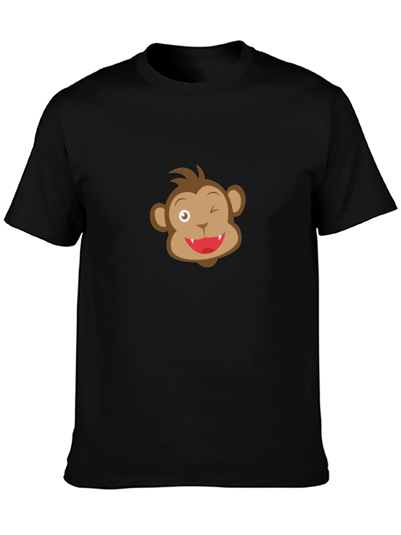 Funny Monkey Face Black T-Shirt