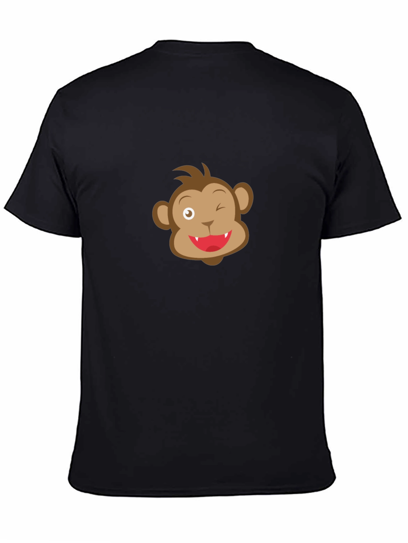Funny Monkey Face Black T-Shirt