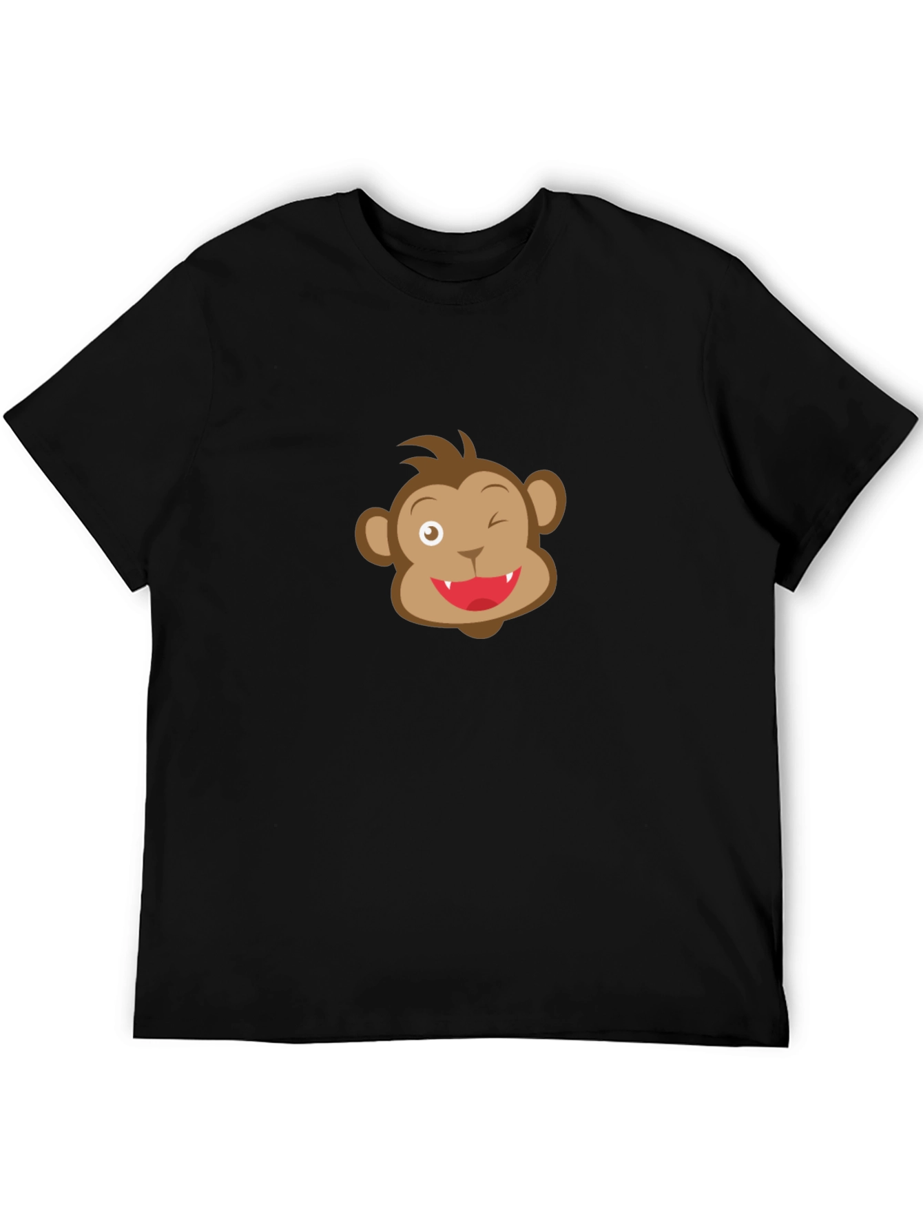 Funny Monkey Face Black T-Shirt