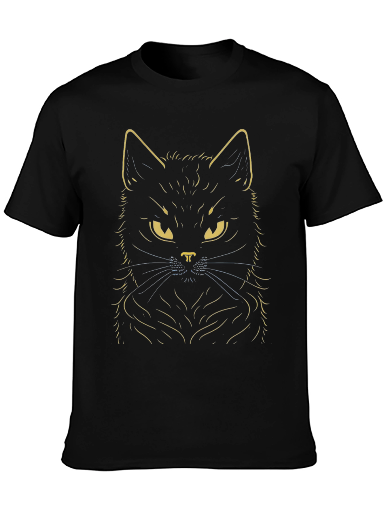 Black Cat Graphic T-Shirt - Mens Crew Neck Tee