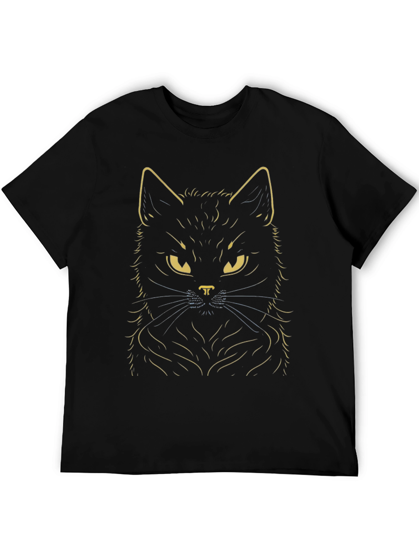 Black Cat Graphic T-Shirt - Mens Crew Neck Tee