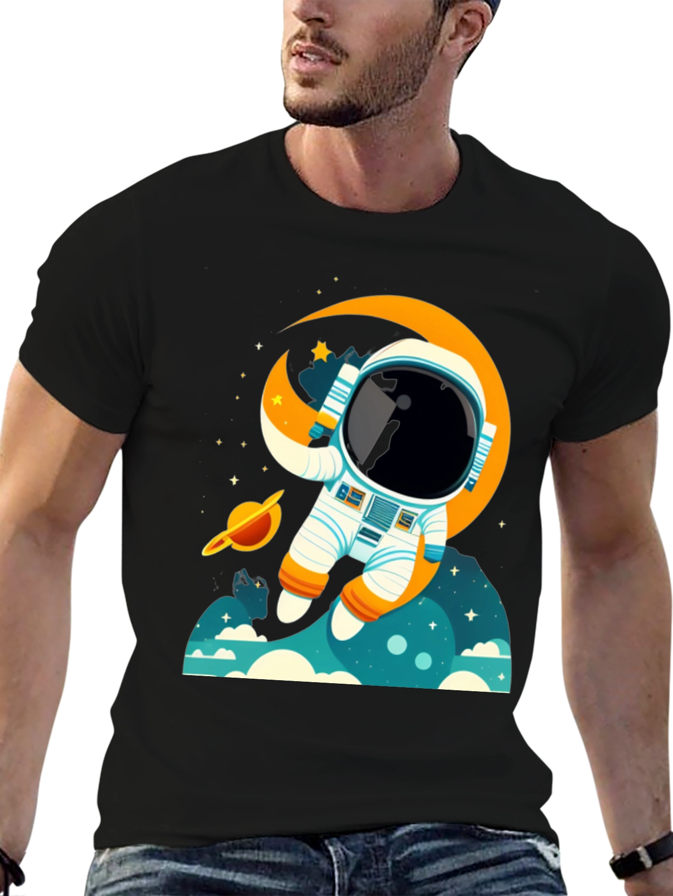 Astronaut Space Adventure Graphic T-Shirt