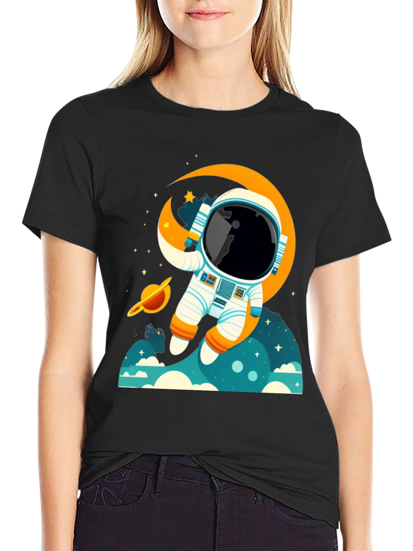 Astronaut Space Adventure Graphic T-Shirt