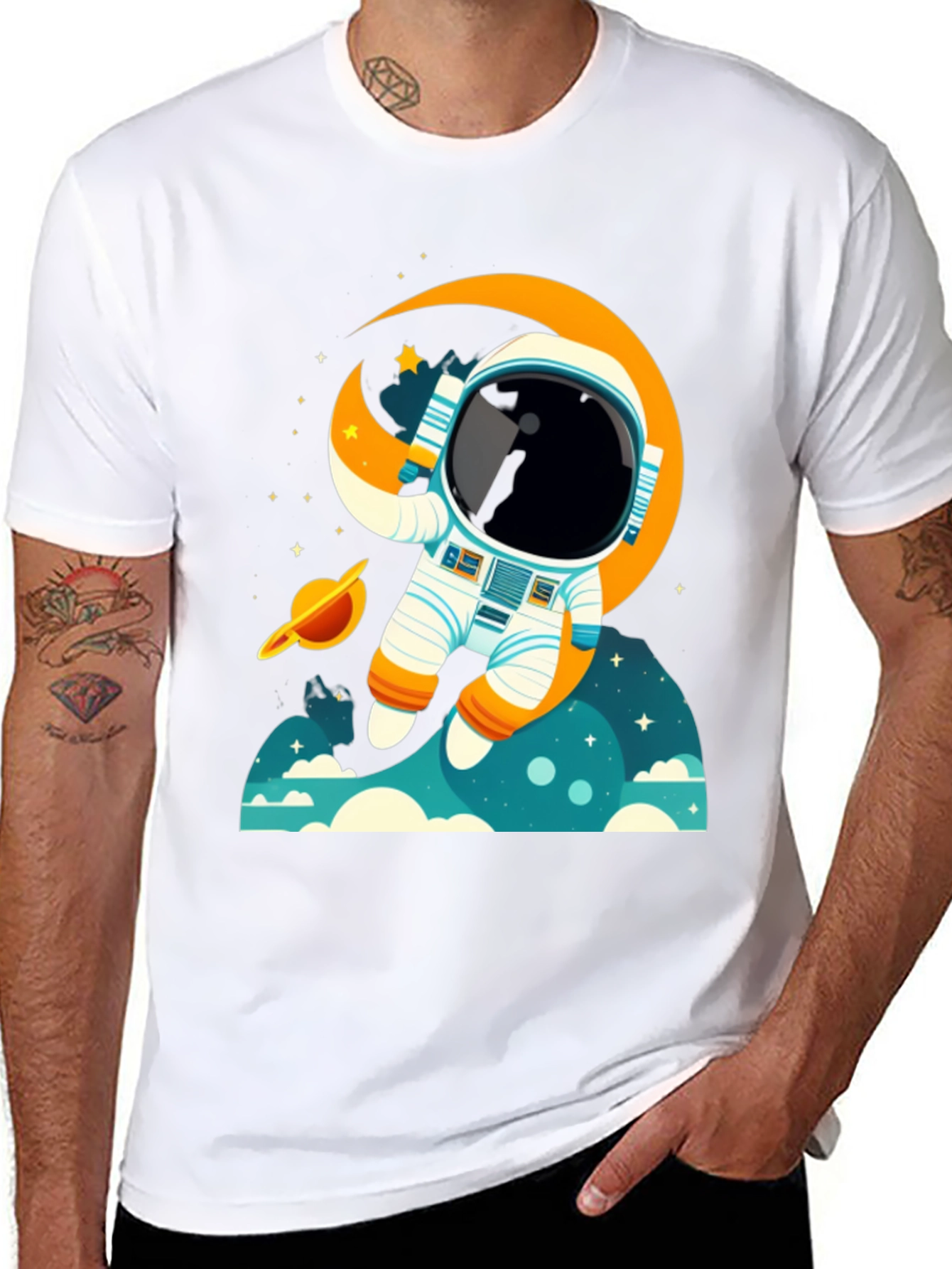 Astronaut Space Adventure Graphic T-Shirt