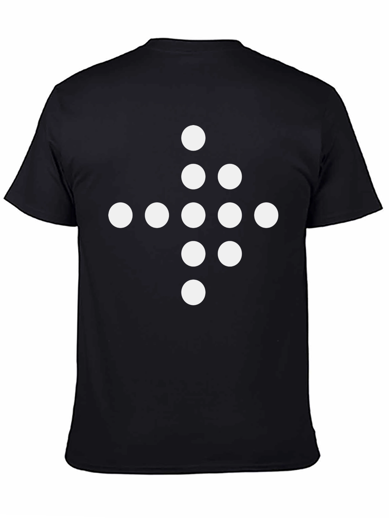 Geometric Dot Pattern Black T-Shirt