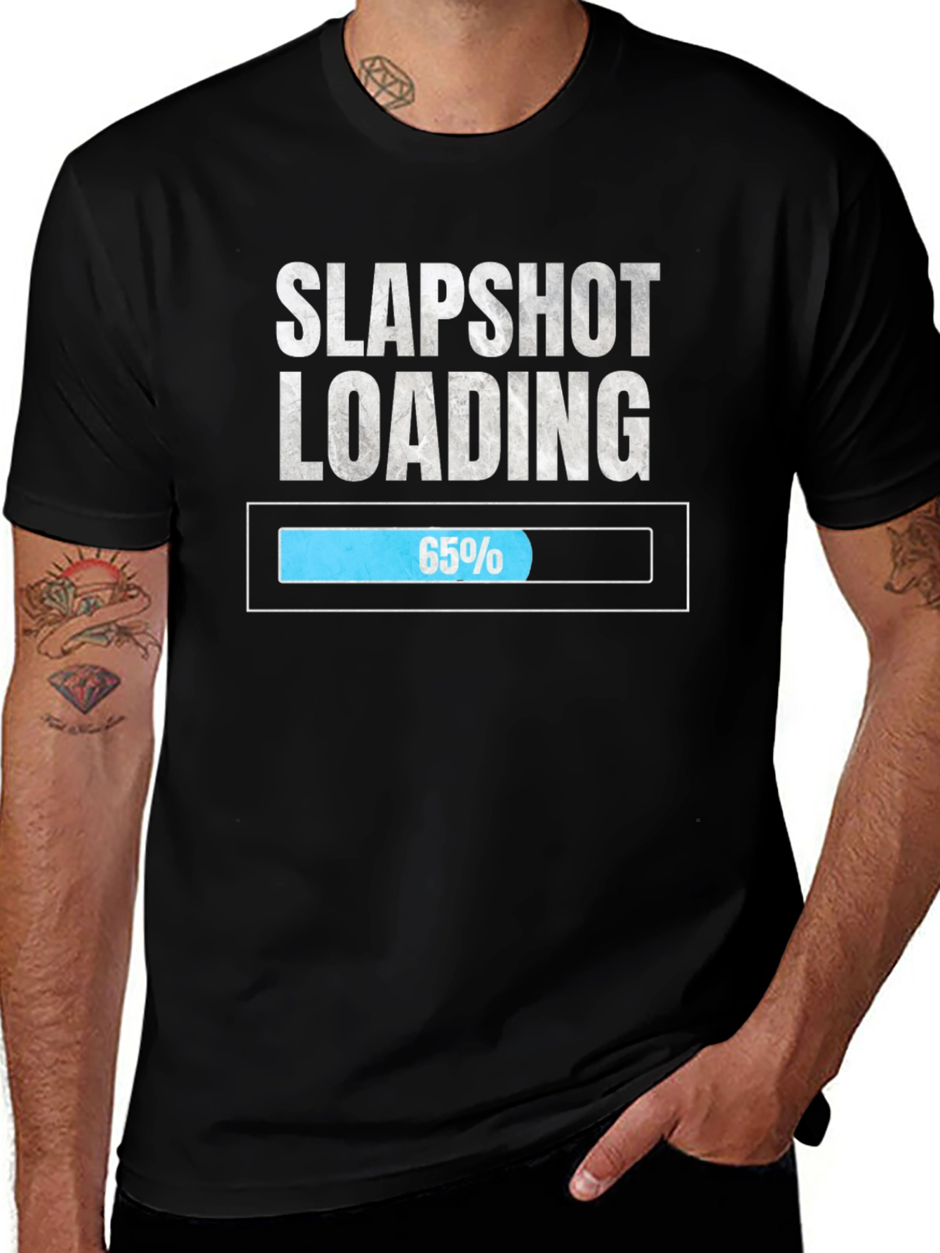 Slapshot Loading 65% Funny Hockey T-Shirt
