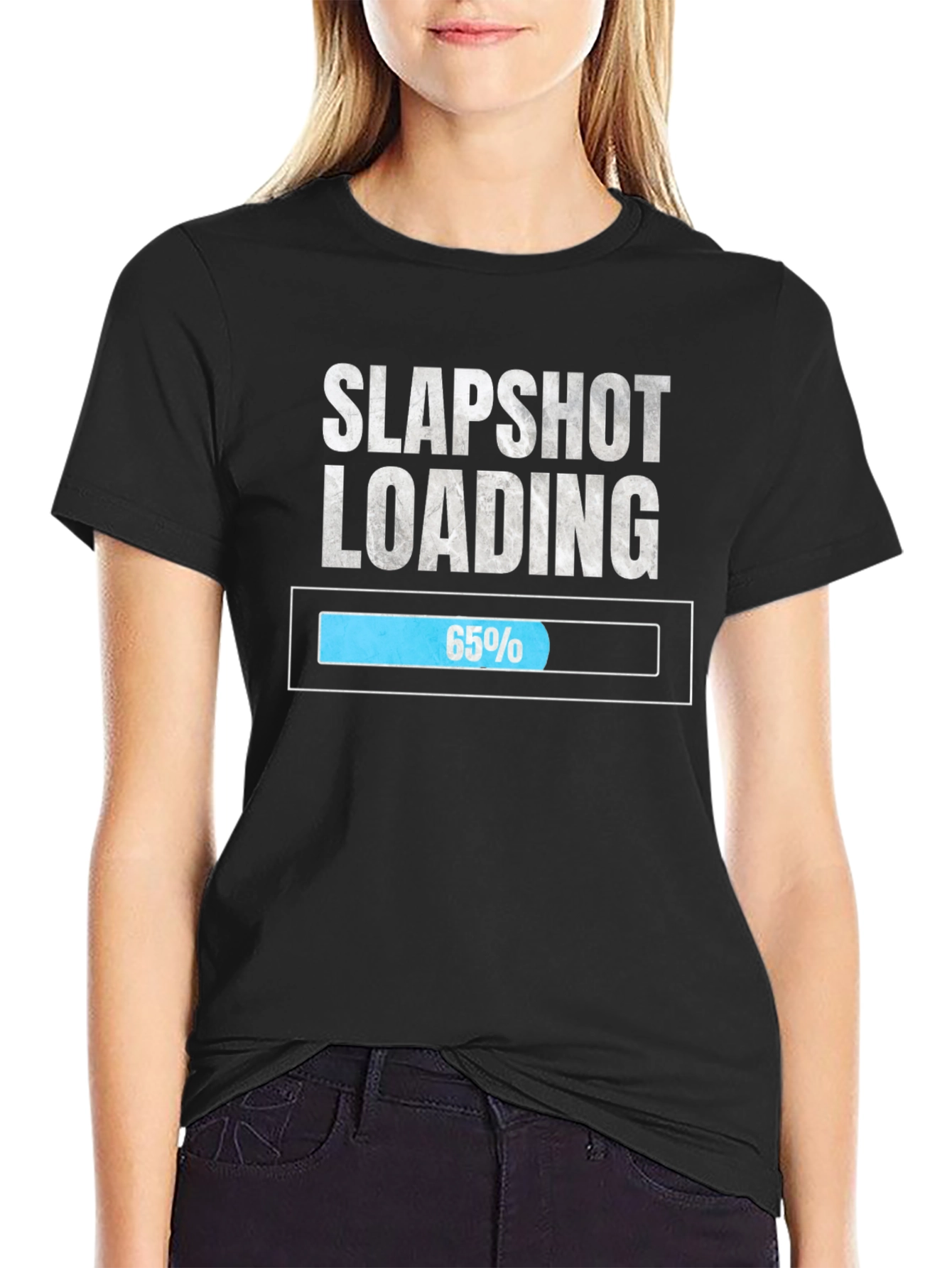 Slapshot Loading 65% Funny Hockey T-Shirt