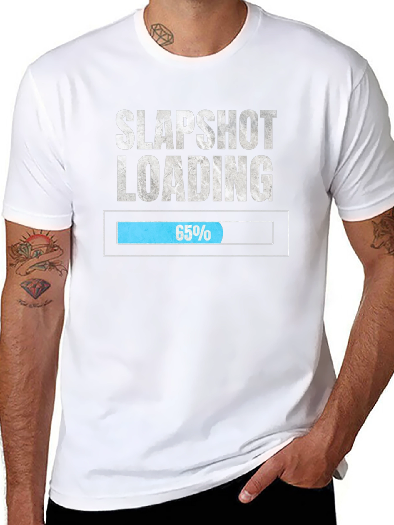 Slapshot Loading 65% Funny Hockey T-Shirt
