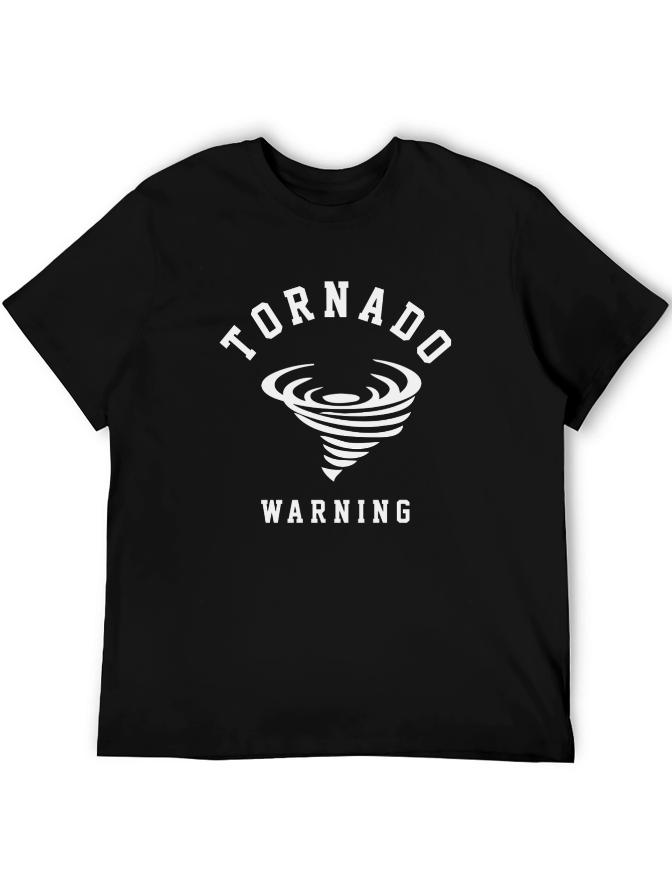 Tornado Warning Graphic Tee - Black Cotton T-Shirt