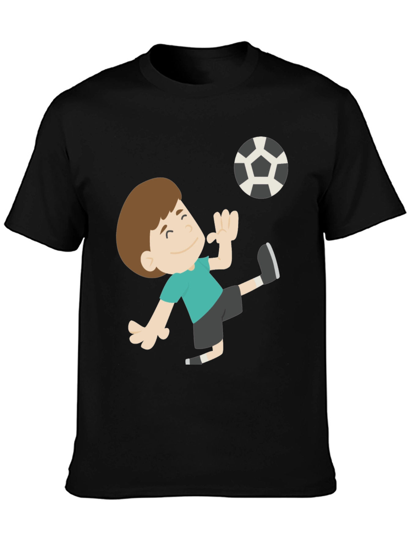 Soccer Boy Black T-Shirt