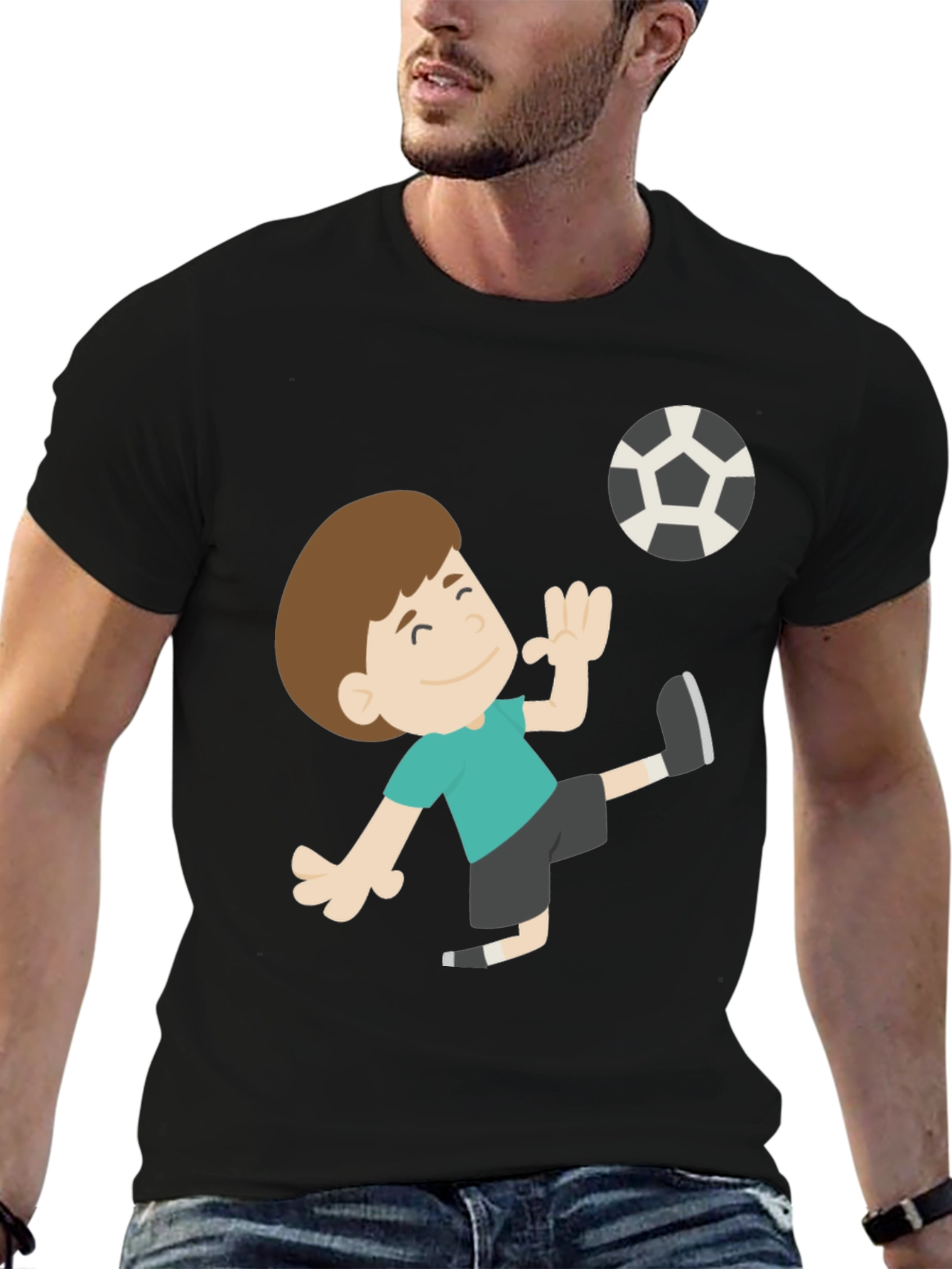 Soccer Boy Black T-Shirt