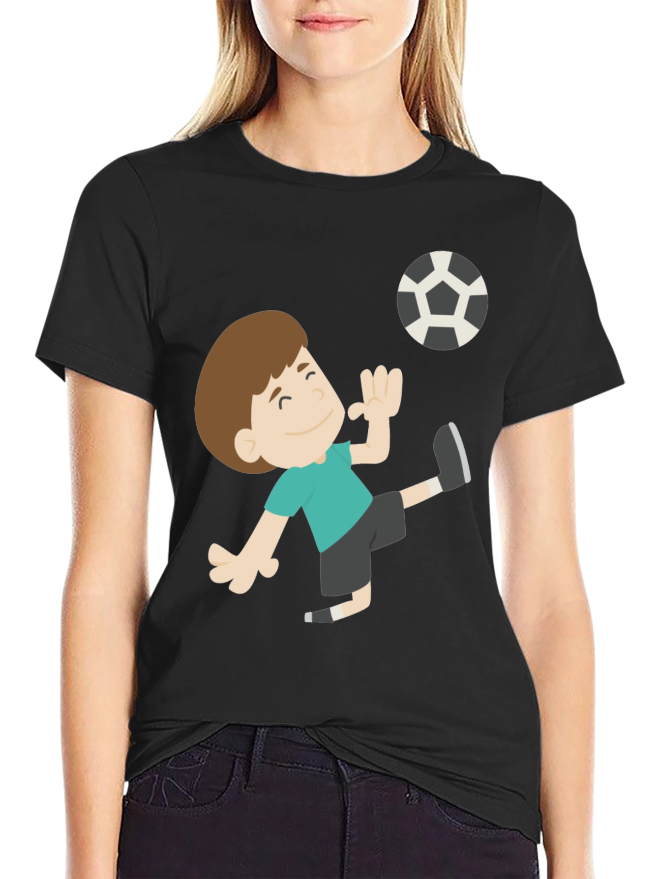 Soccer Boy Black T-Shirt