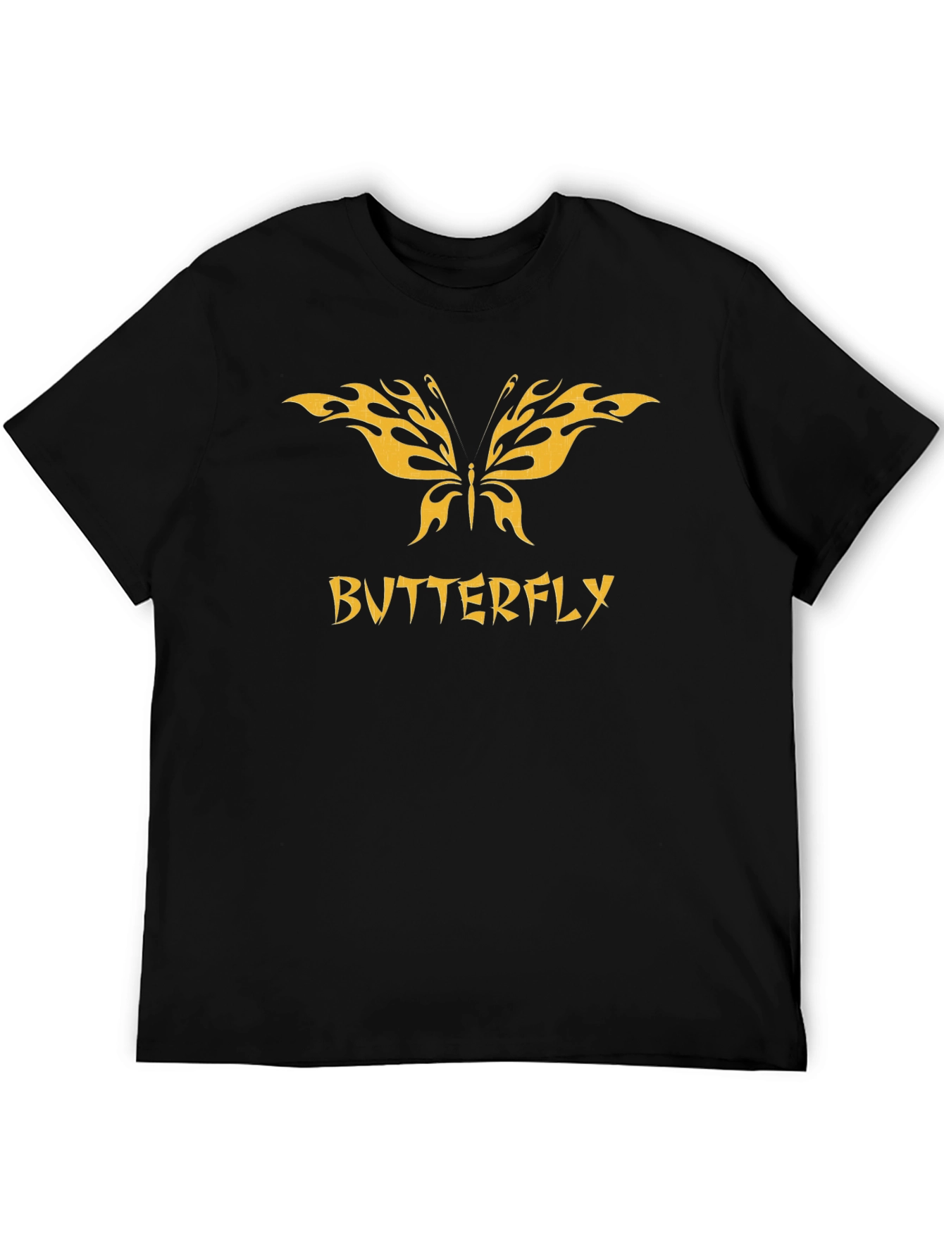 Butterfly Graphic Tee - Black Cotton Comfort