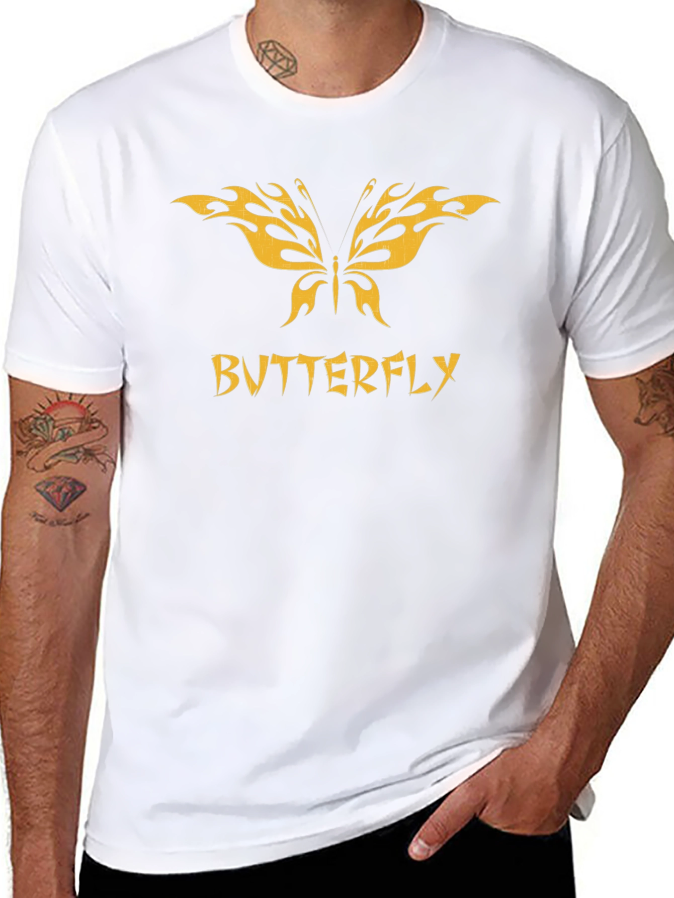 Butterfly Graphic Tee - Black Cotton Comfort