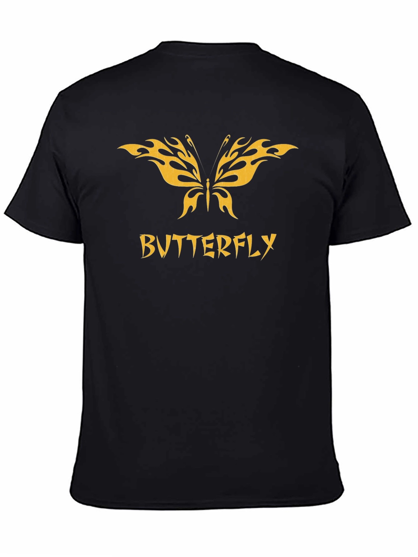 Butterfly Graphic Tee - Black Cotton Comfort