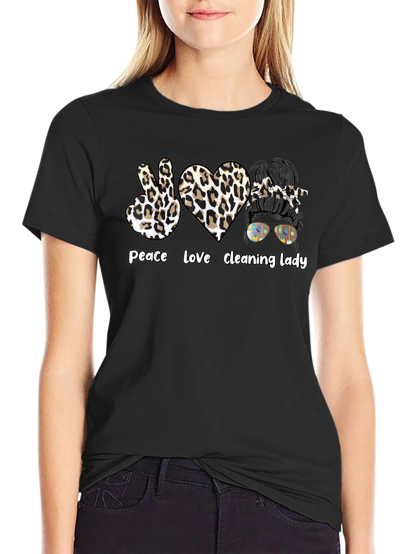 Peace Love Cleaning Lady T-Shirt