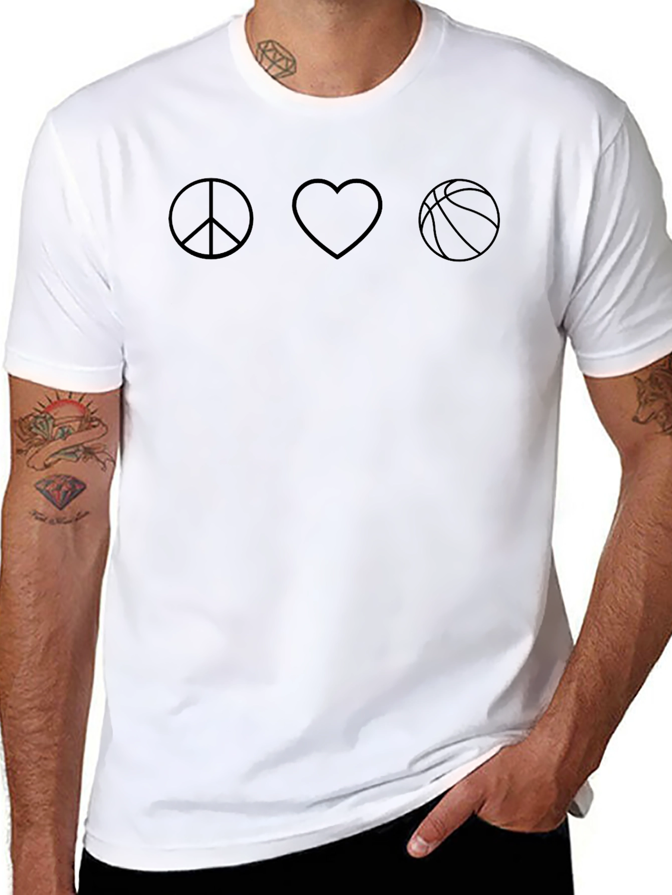 Peace Love Basketball Graphic Tee