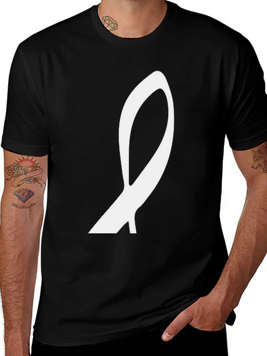 Abstract Symbol Graphic Tee - Black Casual T-Shirt