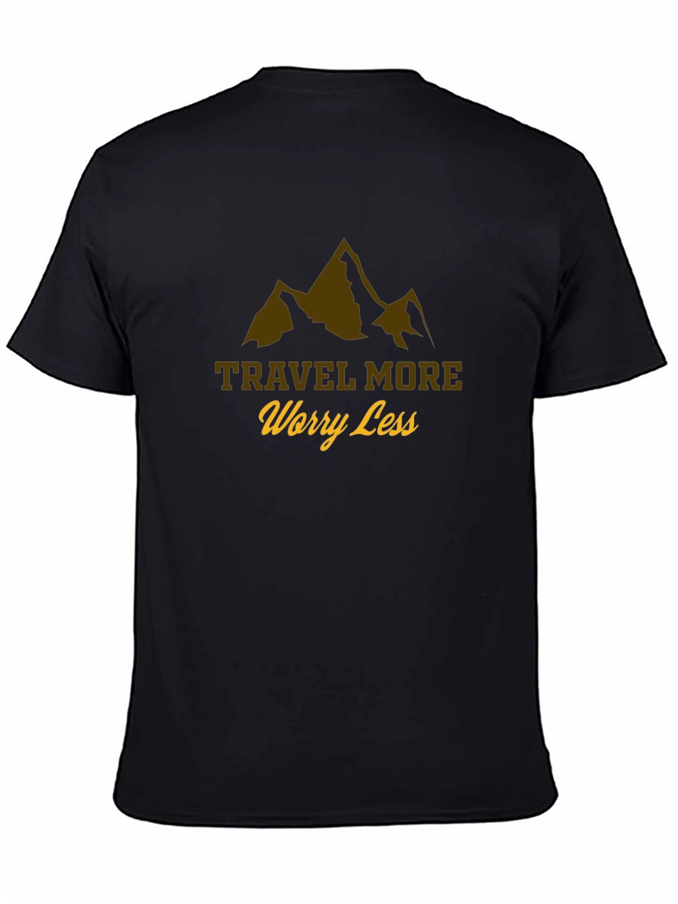 Travel More Worry Less Black T-Shirt