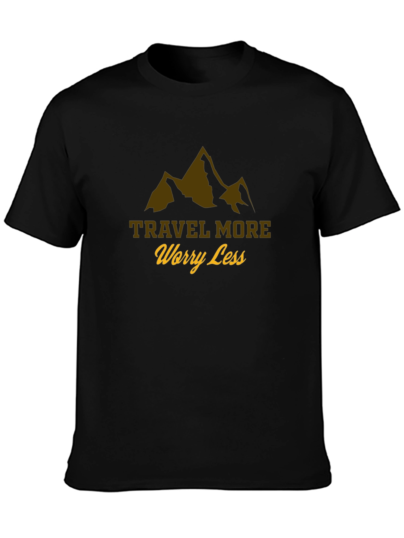 Travel More Worry Less Black T-Shirt
