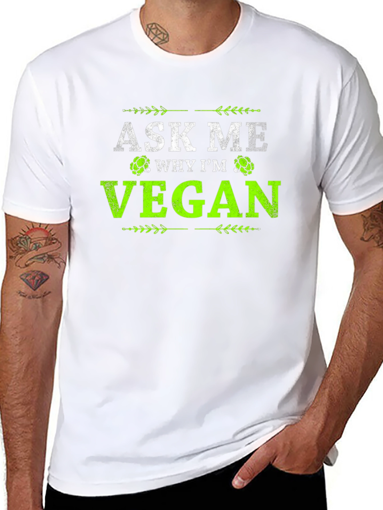 Ask Me Why Im Vegan Graphic T-Shirt