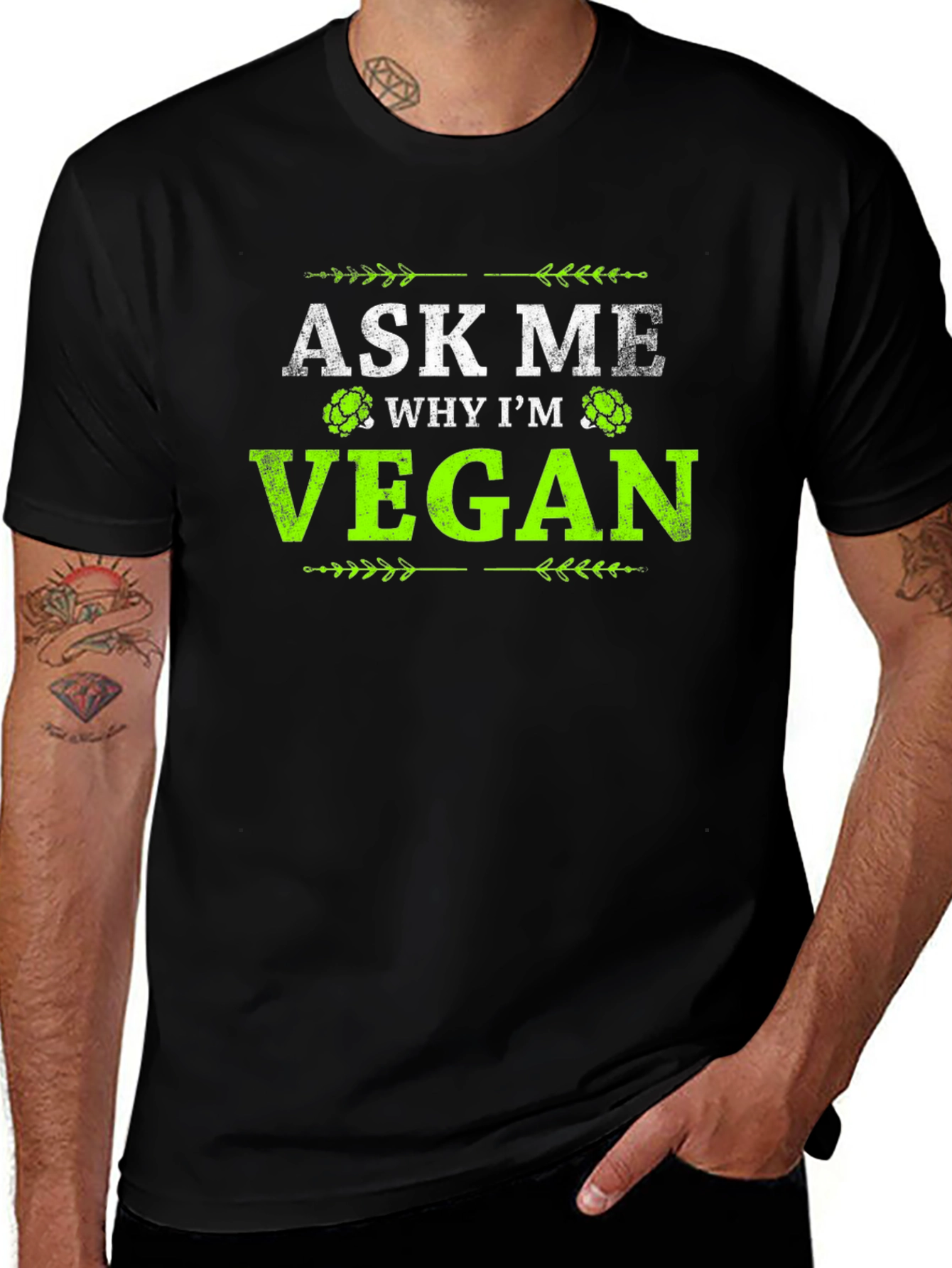 Ask Me Why Im Vegan Graphic T-Shirt