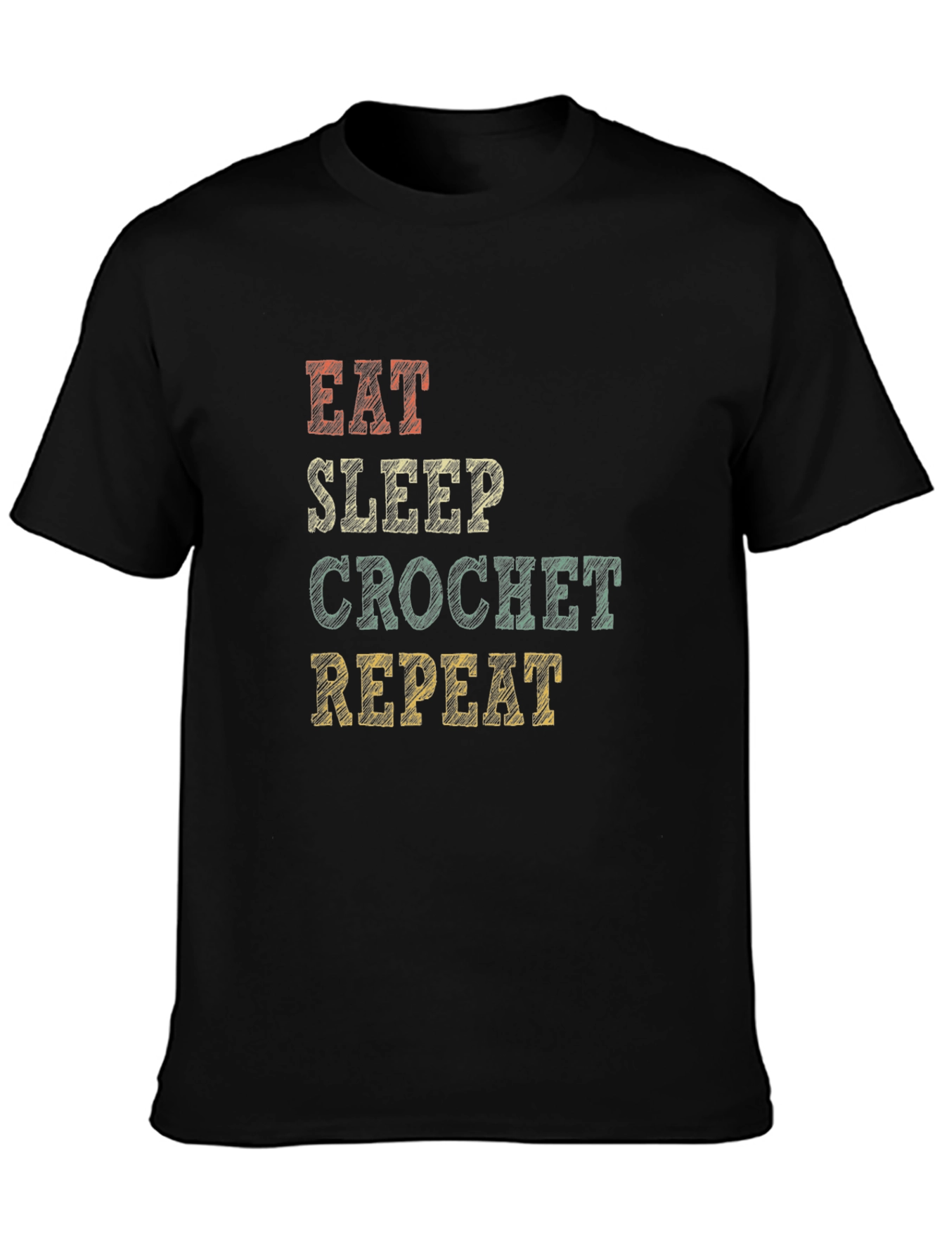 Eat Sleep Crochet Repeat Graphic Tee