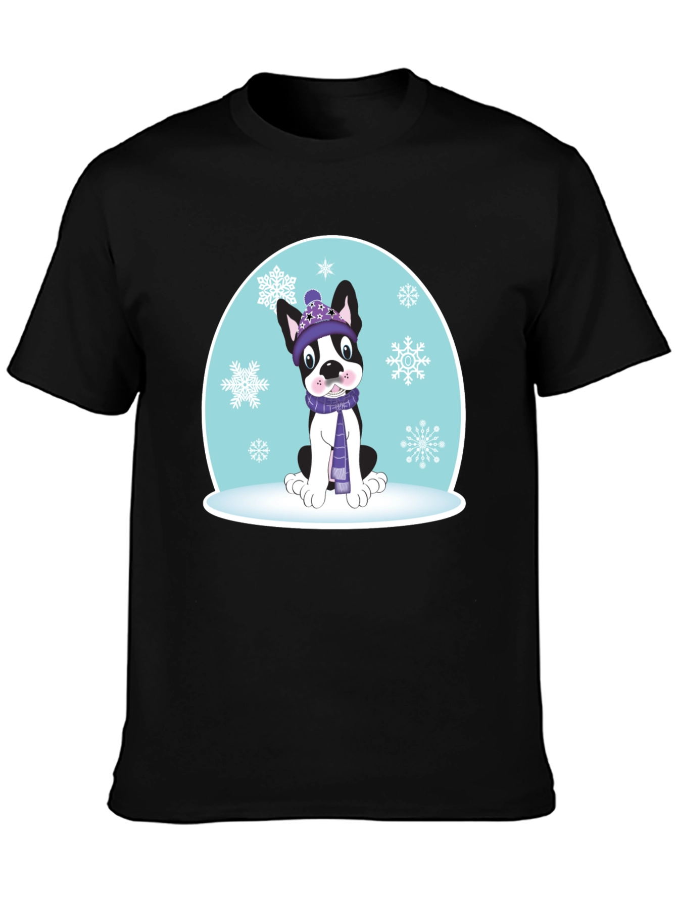 Winter Pup Graphic T-Shirt - Dog Lover Gift