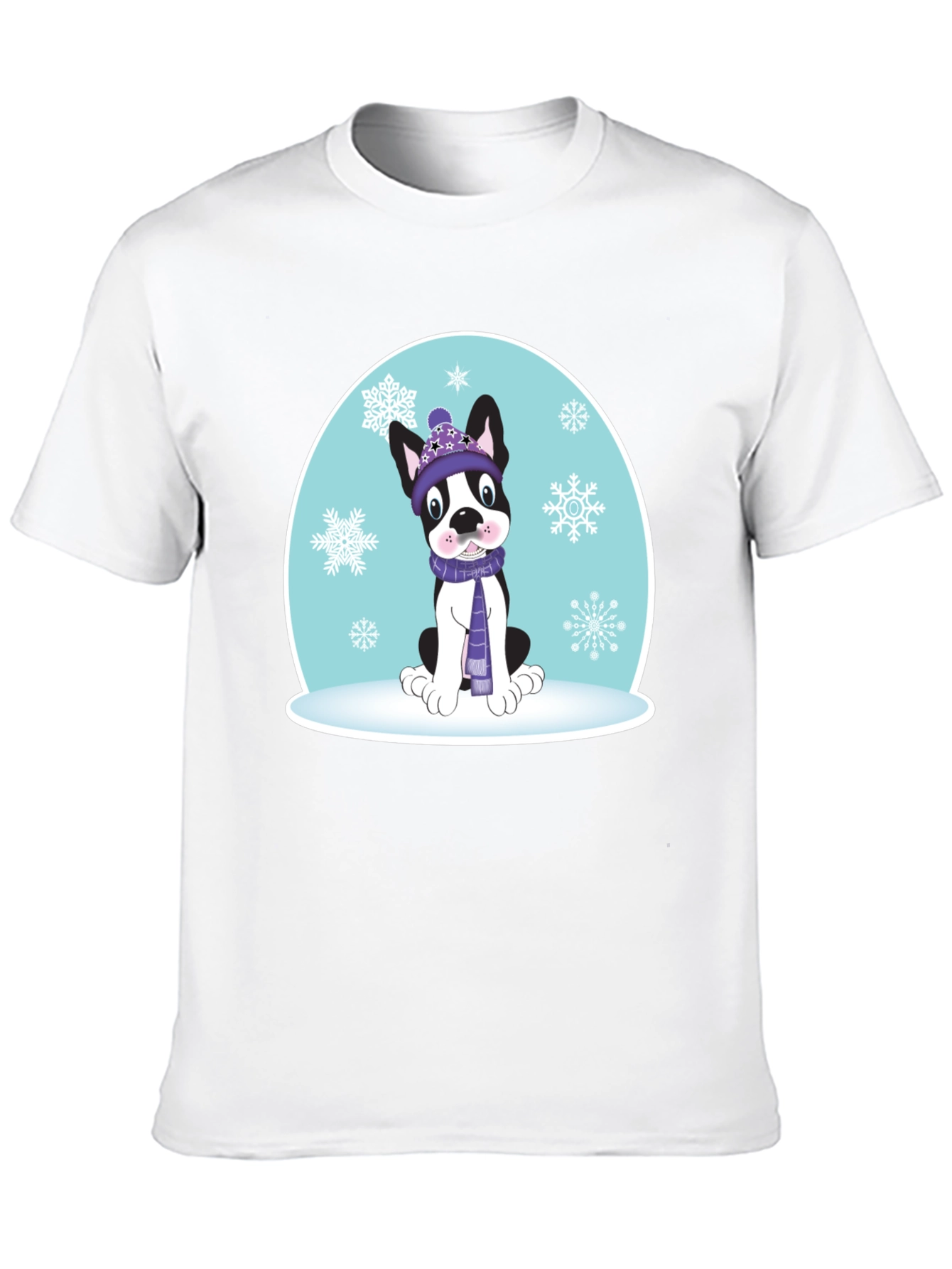 Winter Pup Graphic T-Shirt - Dog Lover Gift