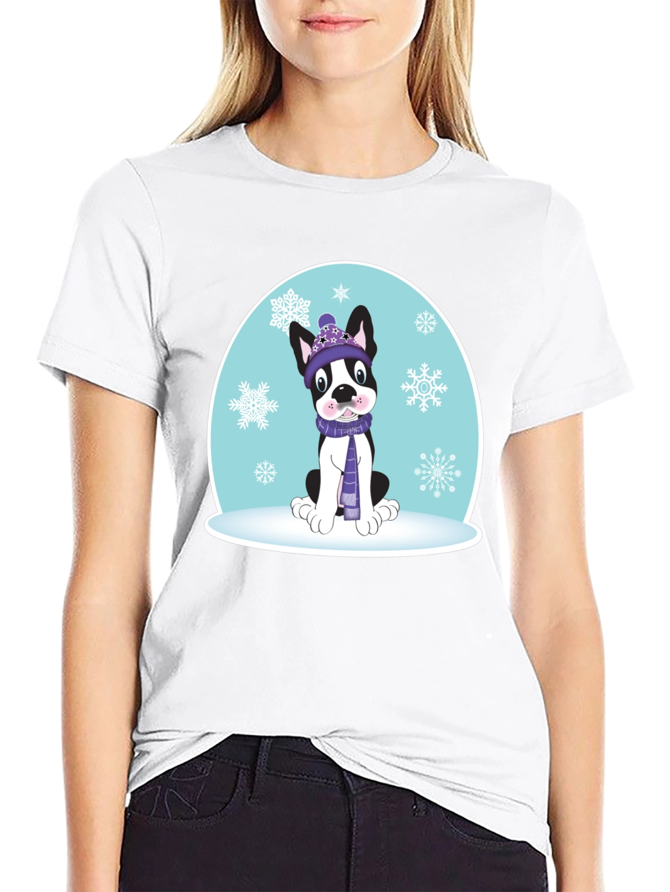 Winter Pup Graphic T-Shirt - Dog Lover Gift