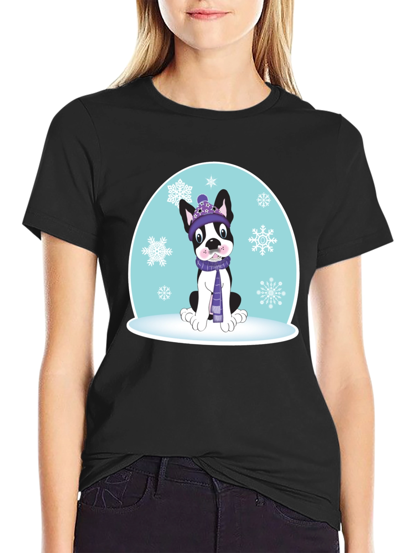 Winter Pup Graphic T-Shirt - Dog Lover Gift