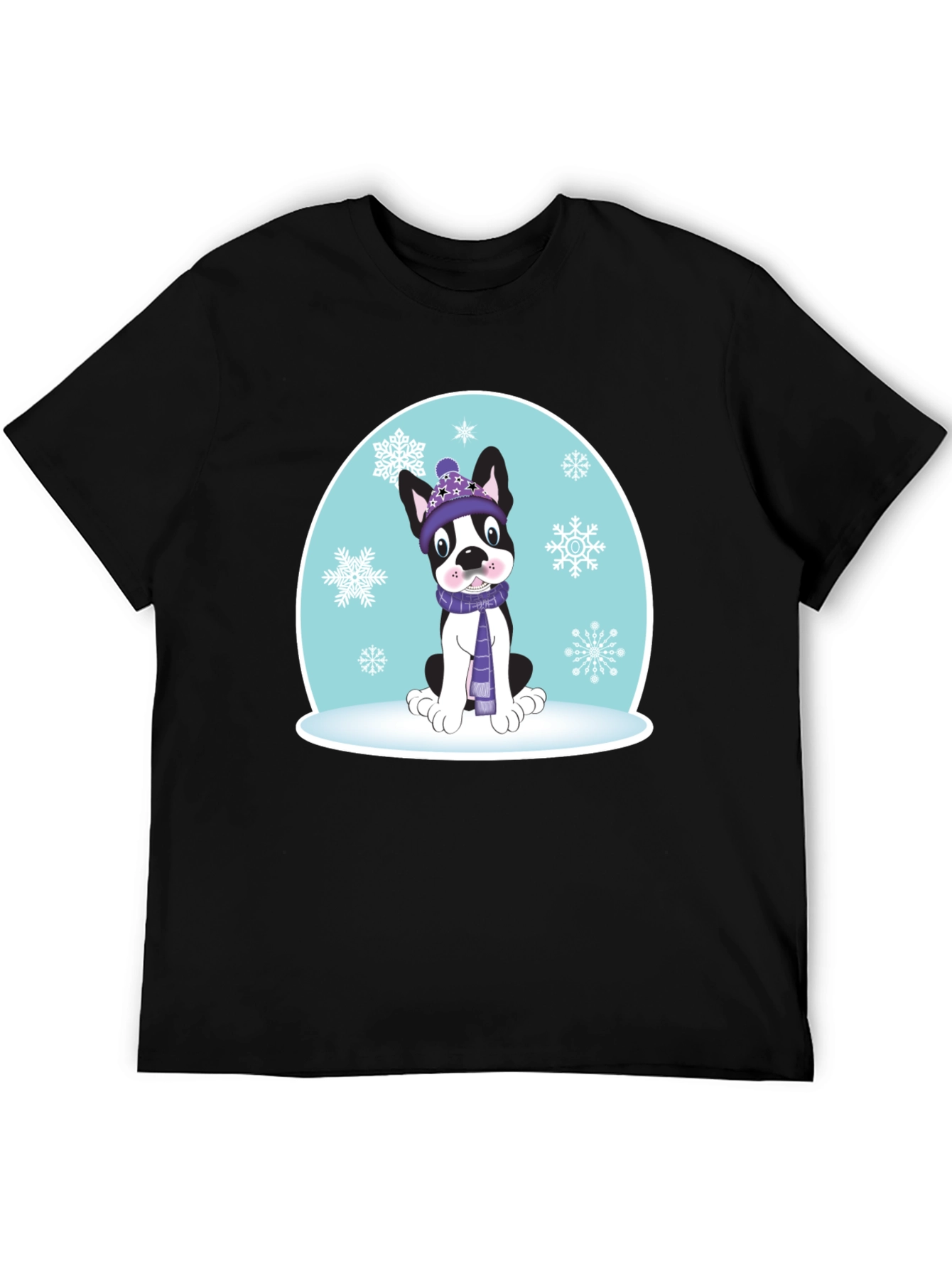 Winter Pup Graphic T-Shirt - Dog Lover Gift