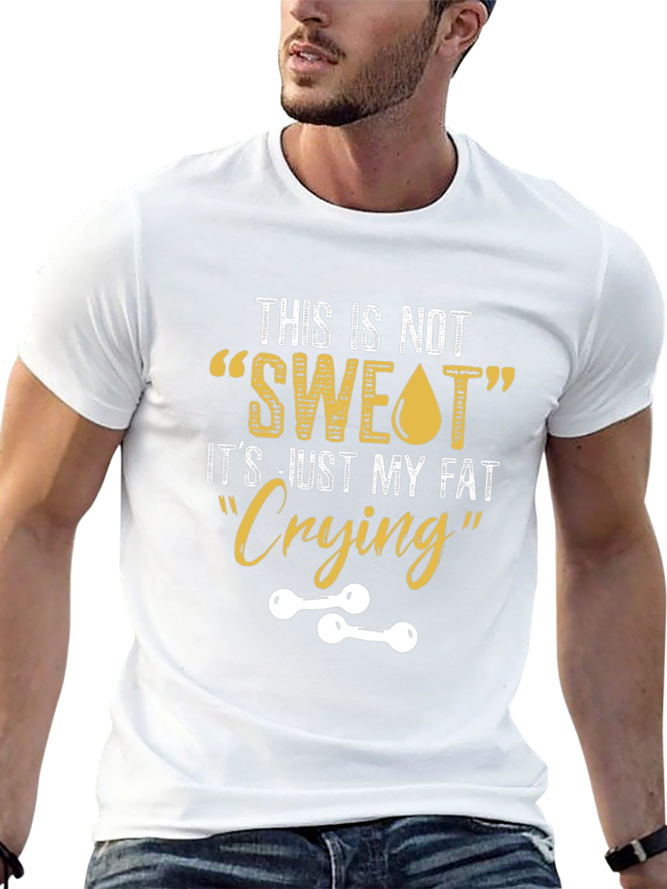 Funny Gym T-Shirt - Fat Crying Design