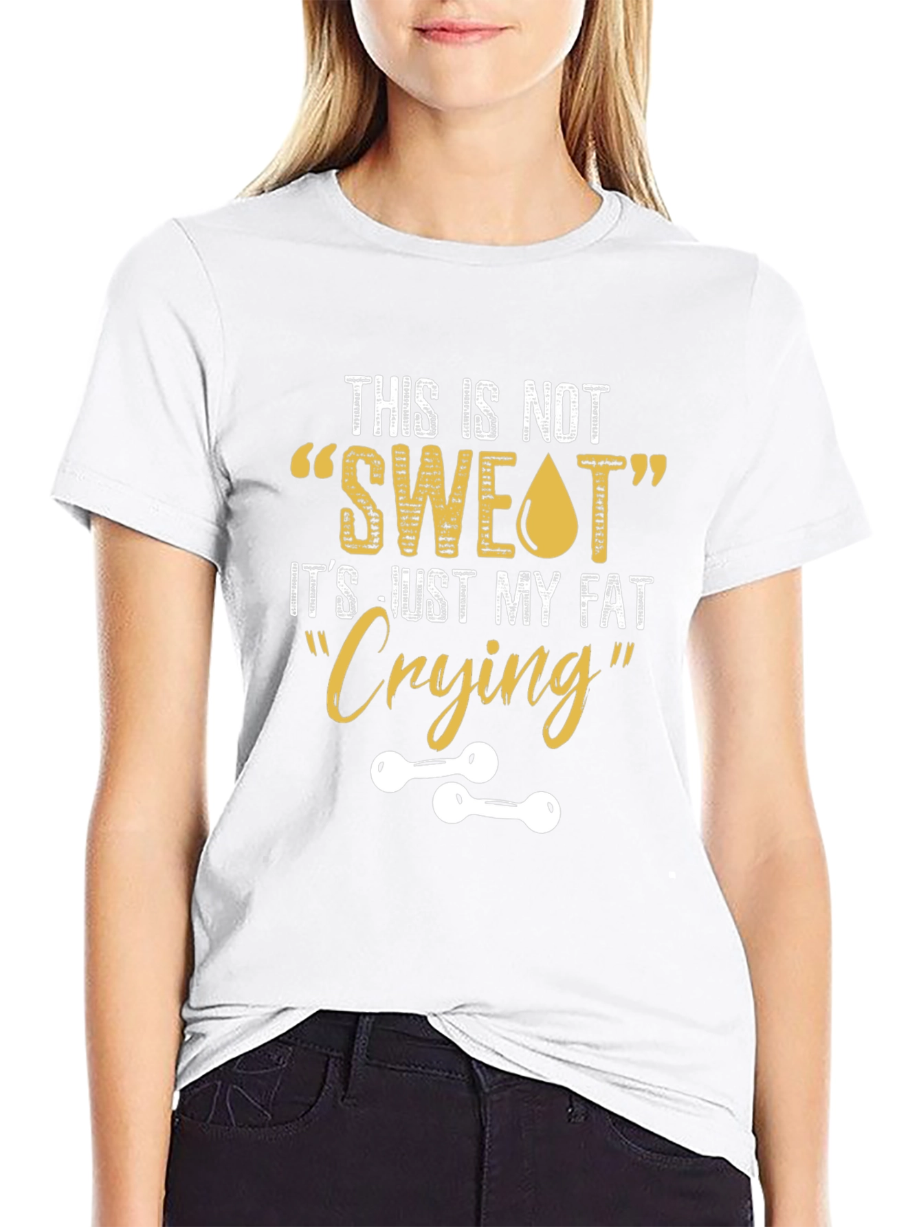 Funny Gym T-Shirt - Fat Crying Design