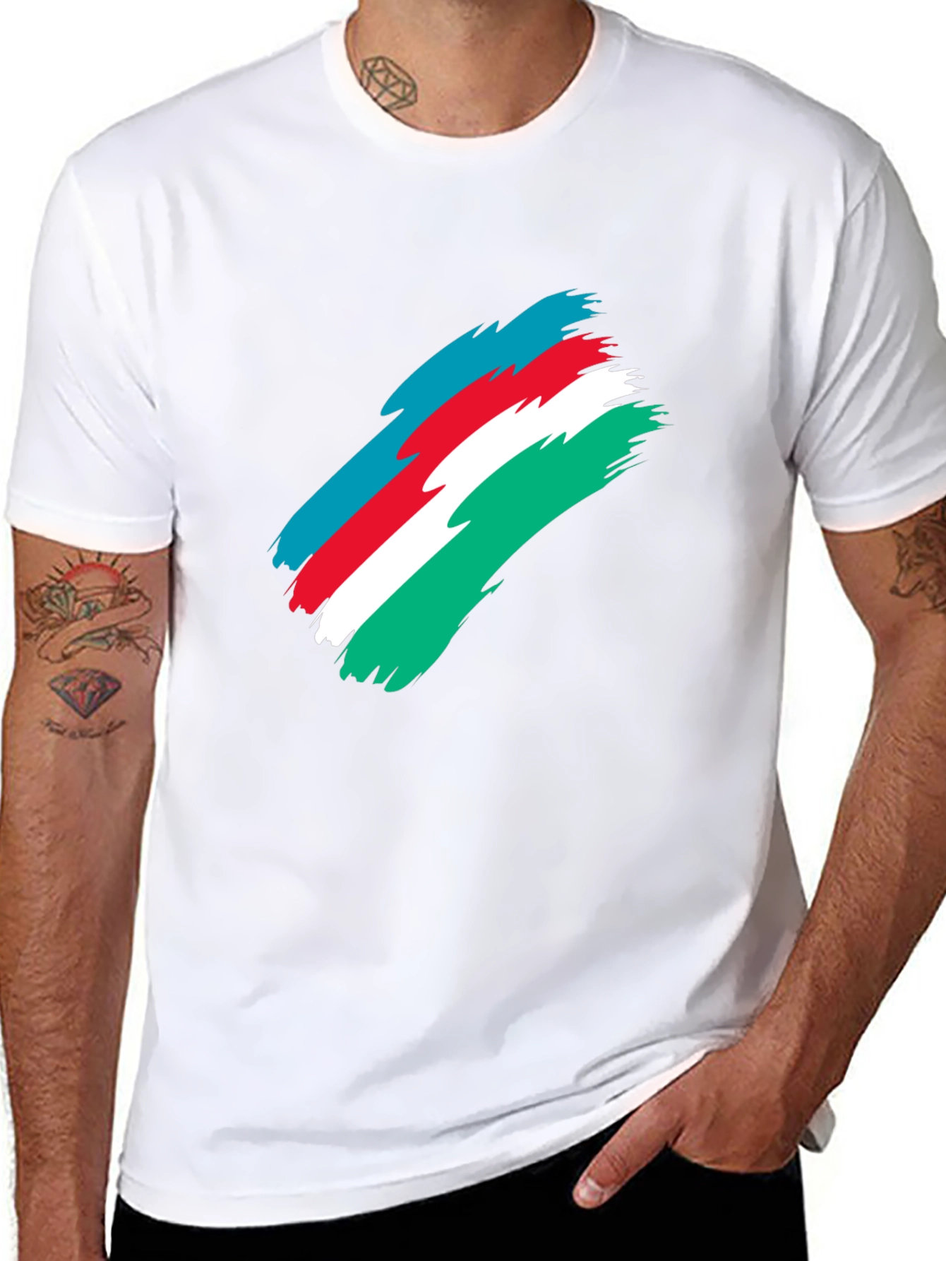 Azerbaijan Flag Brush Stroke Graphic Tee