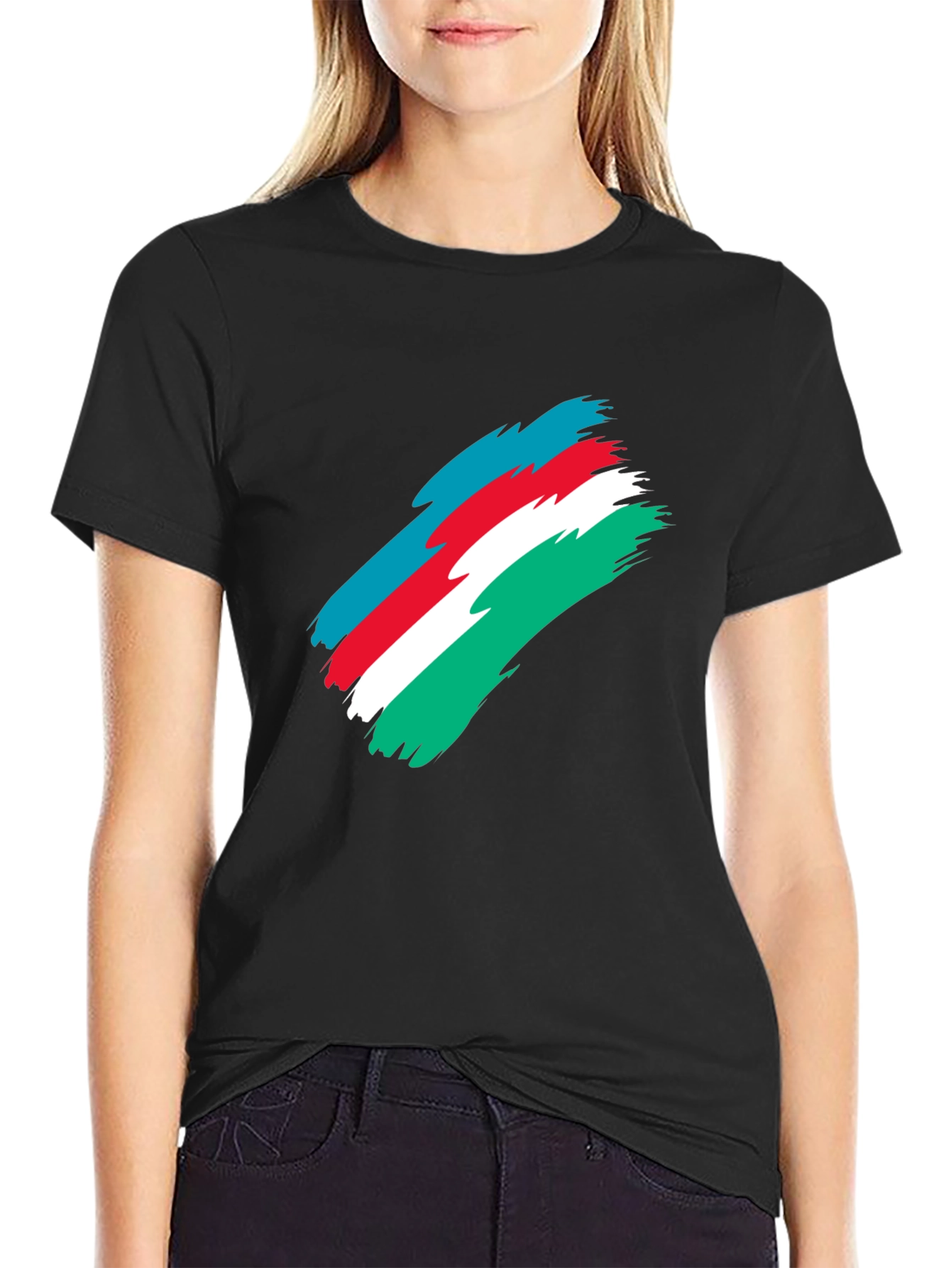 Azerbaijan Flag Brush Stroke Graphic Tee