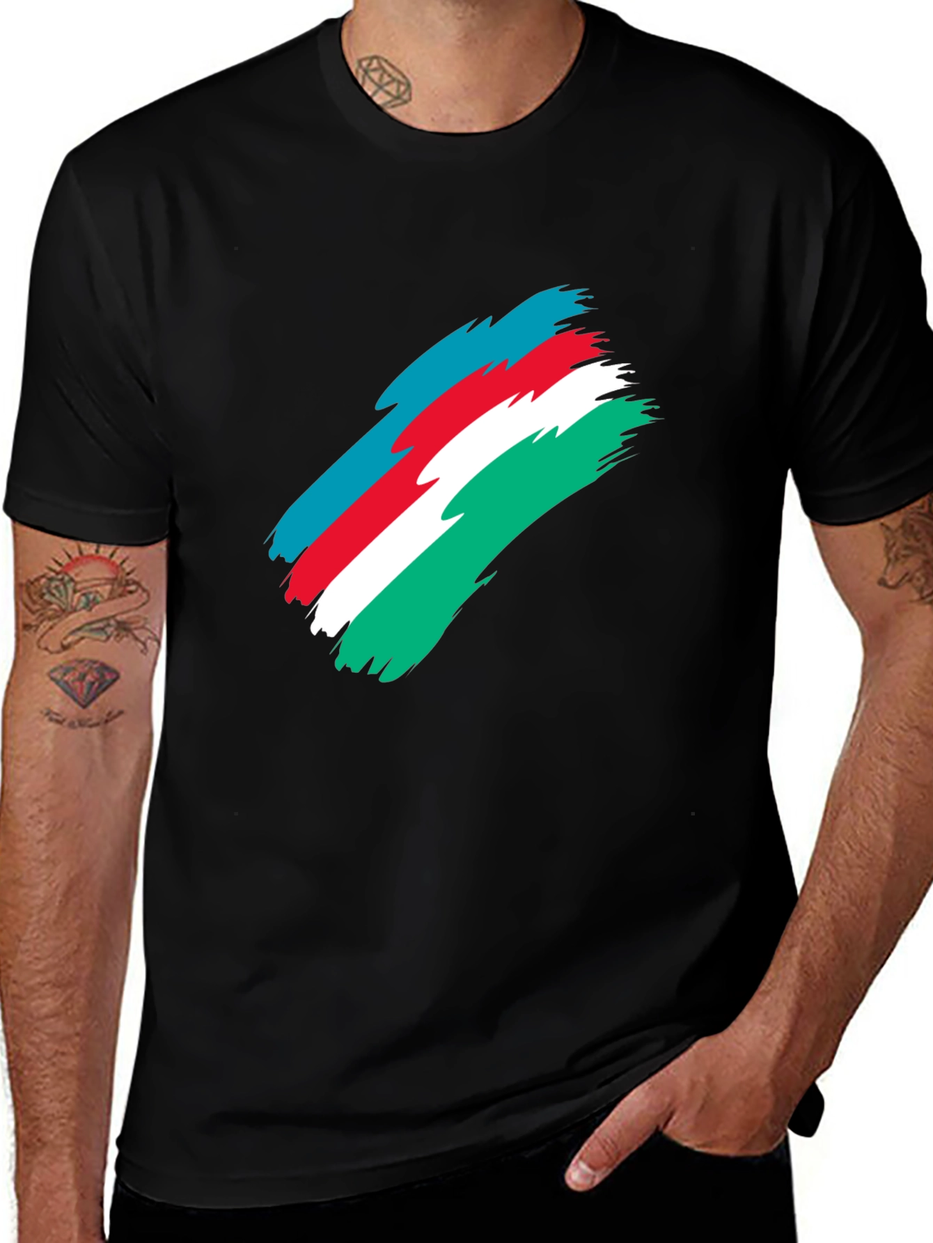 Azerbaijan Flag Brush Stroke Graphic Tee
