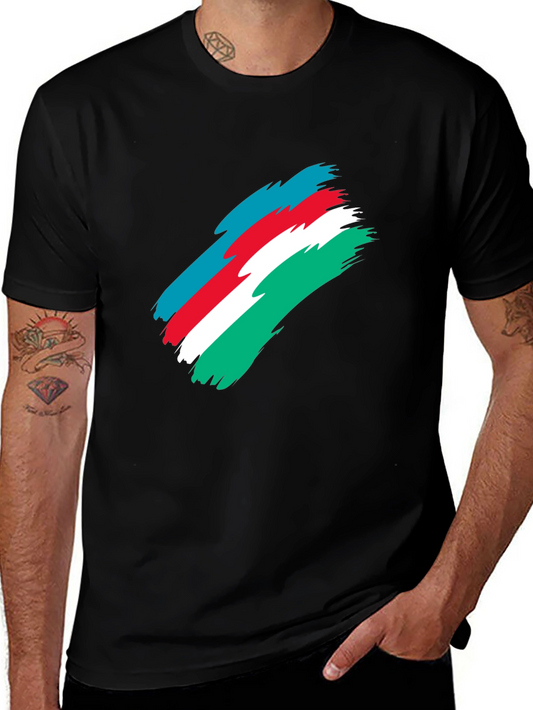 Azerbaijan Flag Brush Stroke Graphic Tee