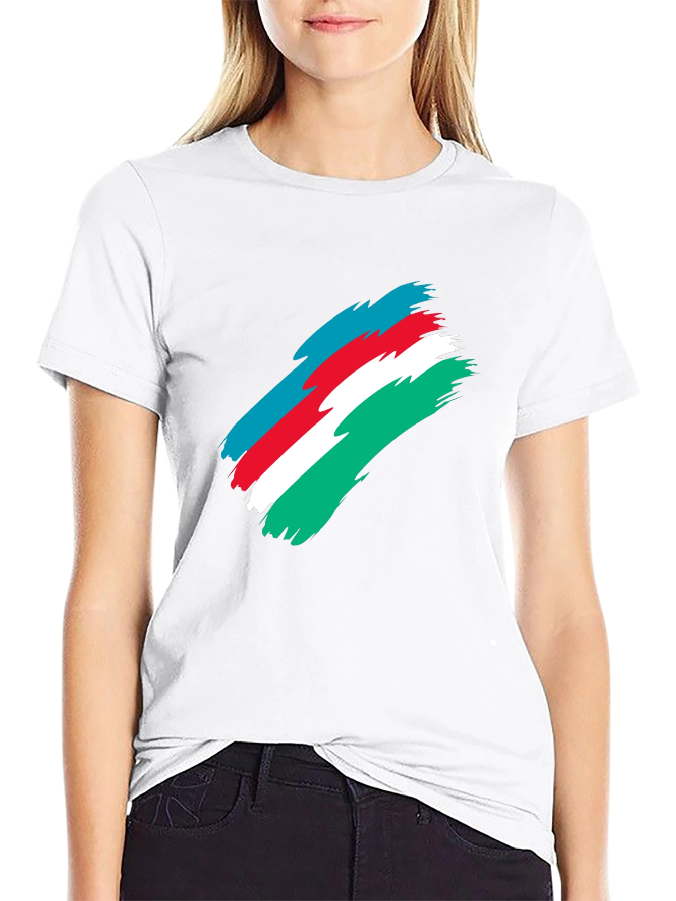 Azerbaijan Flag Brush Stroke Graphic Tee