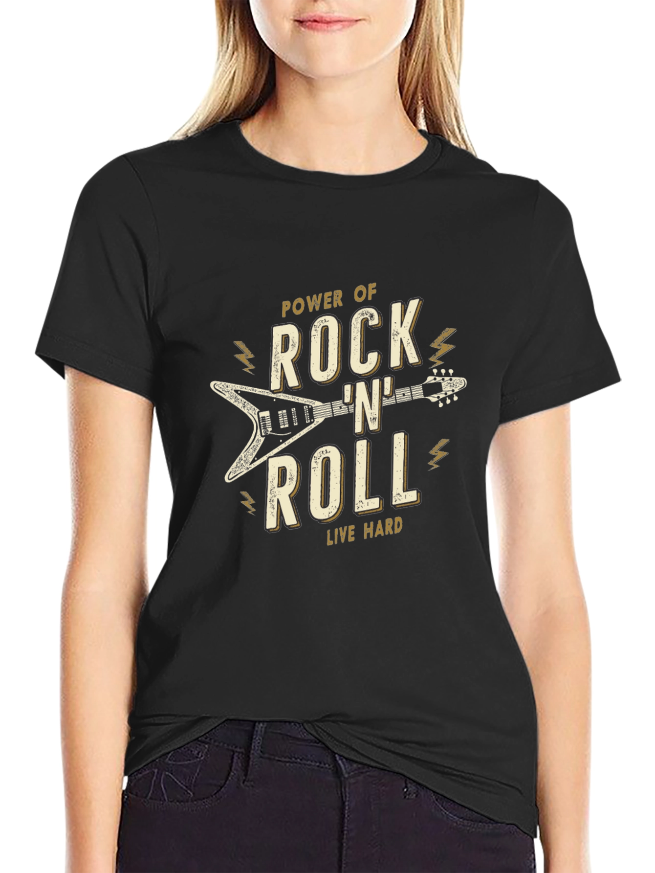 Rock n Roll Power Black T-Shirt