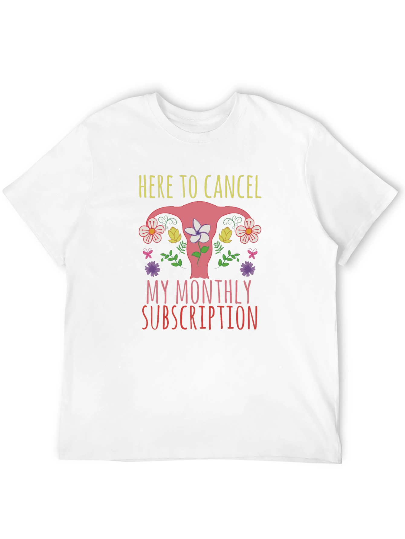 Here To Cancel Monthly Subscription Uterus Graphic T-Shirt