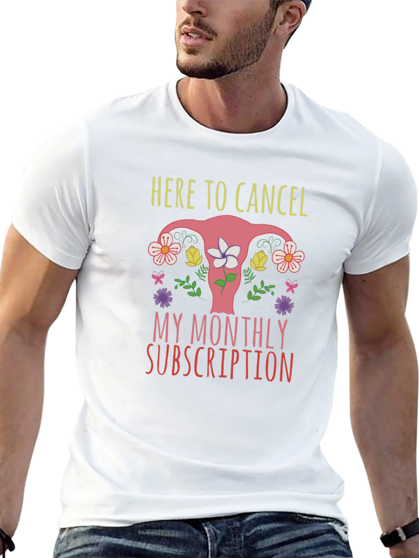 Here To Cancel Monthly Subscription Uterus Graphic T-Shirt