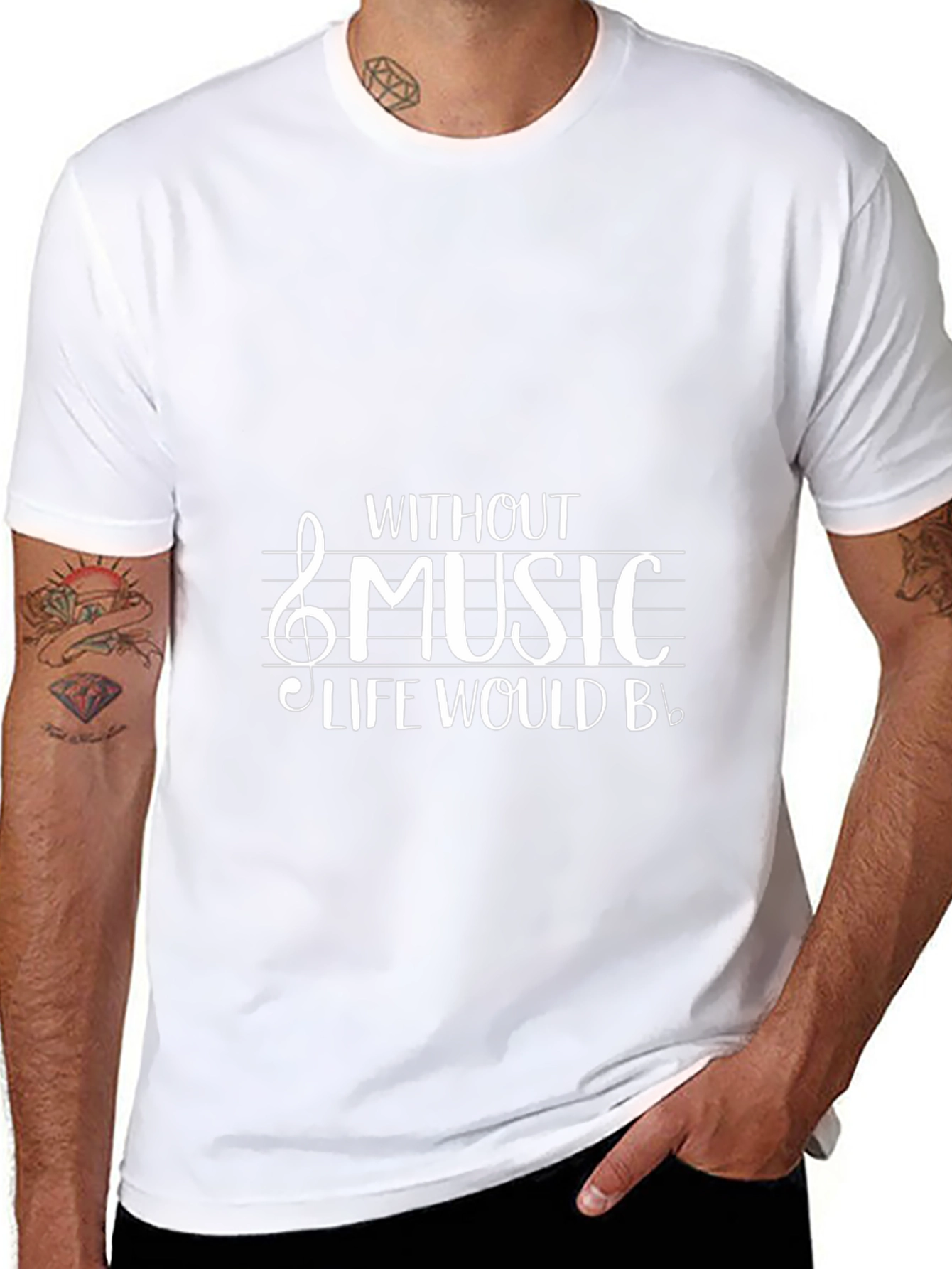 Without Music Life Would B Flat Mens T-Shirt