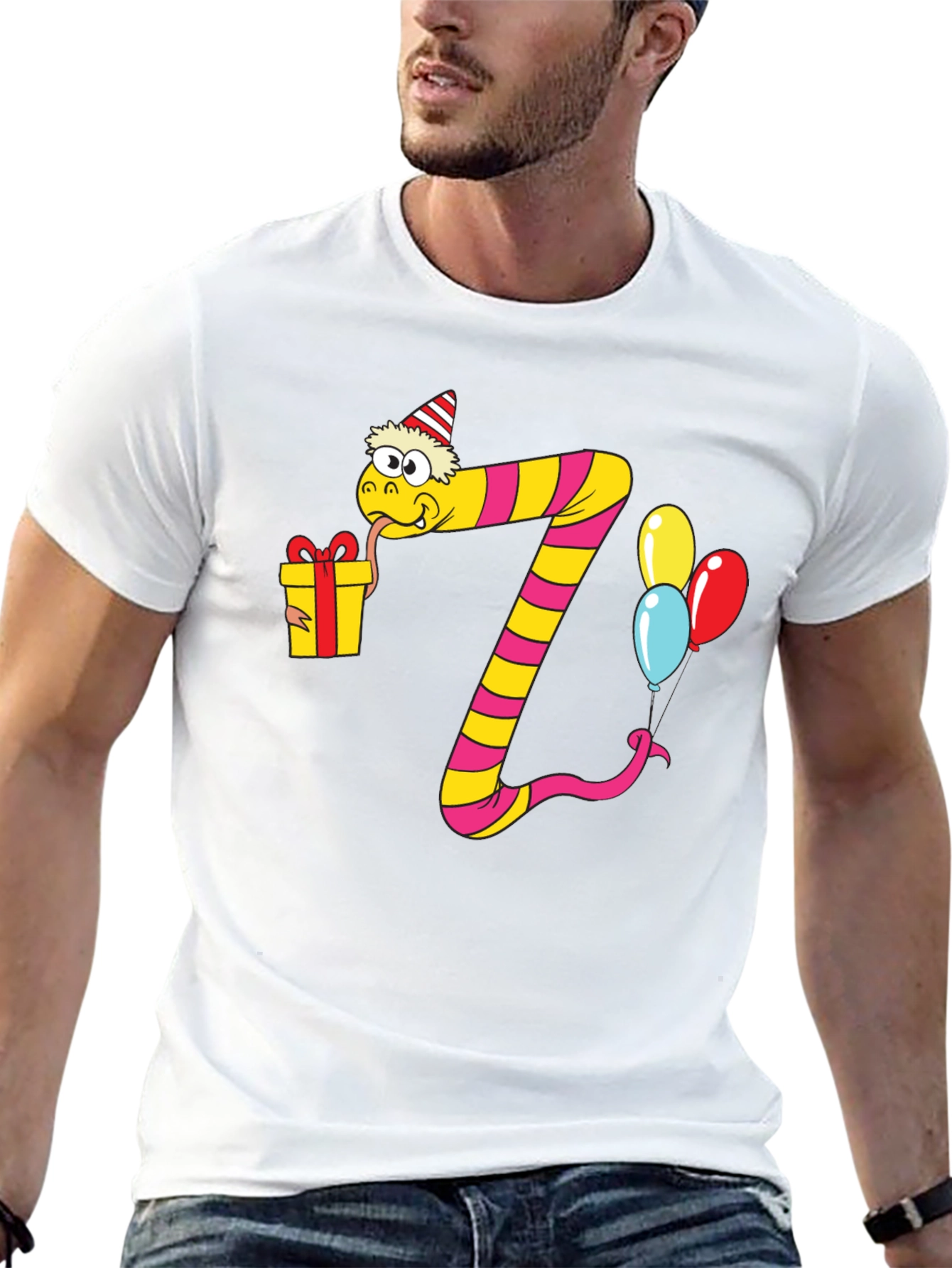 Birthday Snake Number 7 Graphic Tee