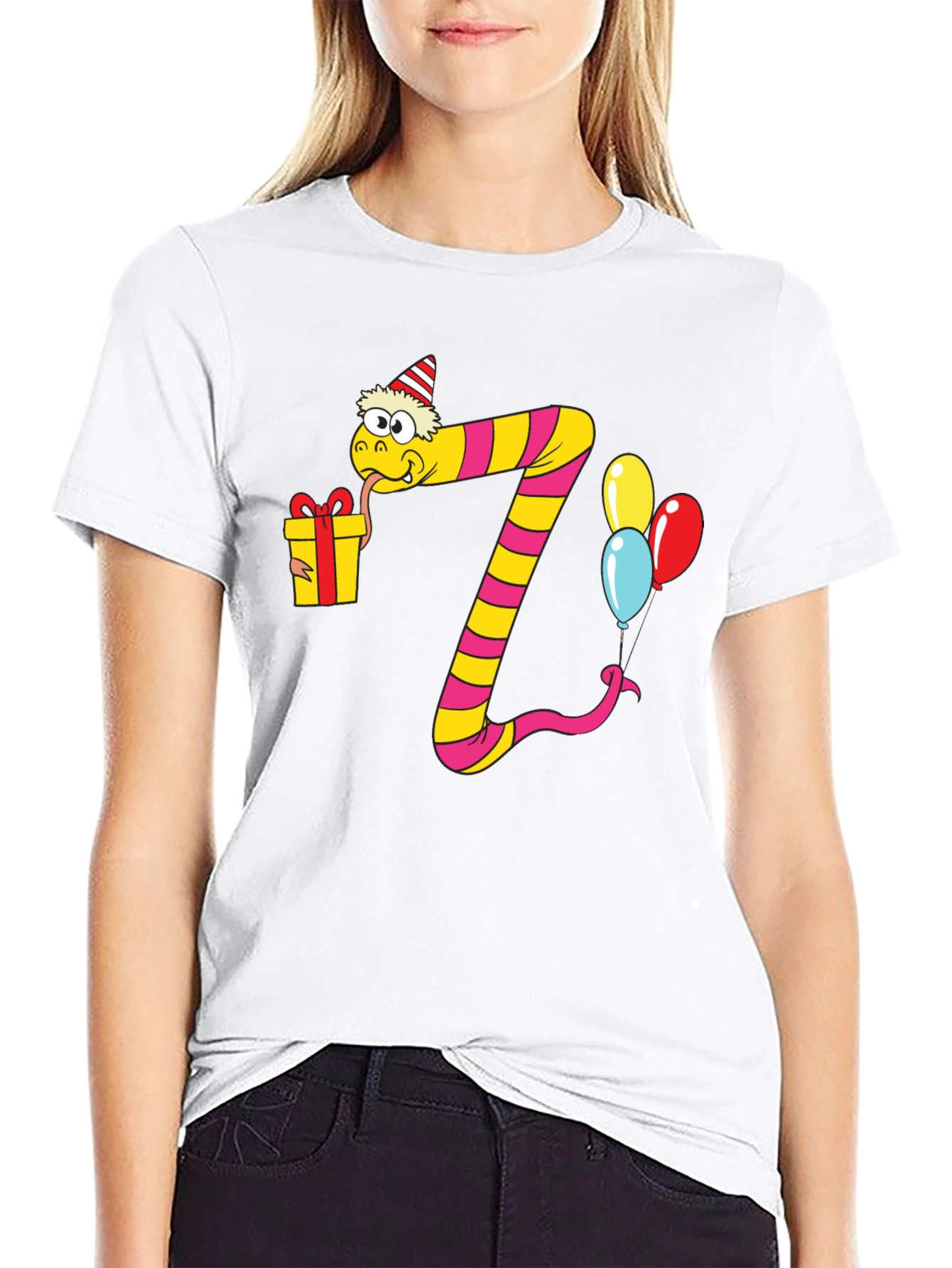 Birthday Snake Number 7 Graphic Tee