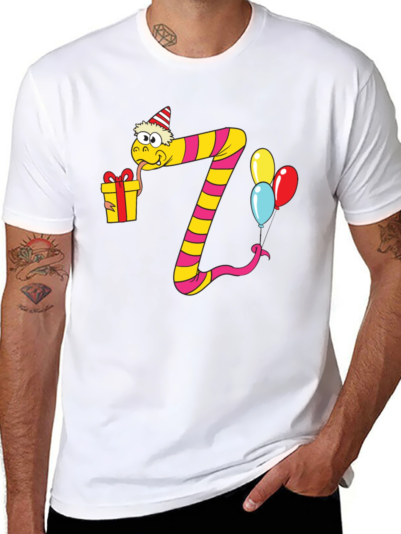Birthday Snake Number 7 Graphic Tee